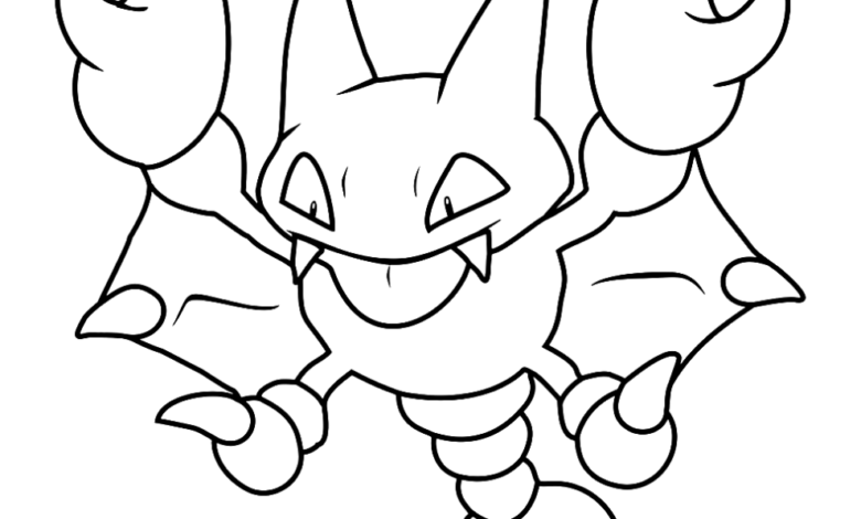 Pokemon Gligar Easy Coloring Page
