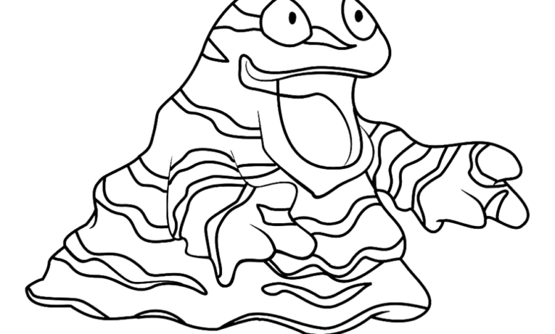 Pokemon Grimer Easy Coloring Page