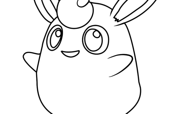 Pokemon Happy Wigglytuff Coloring Page