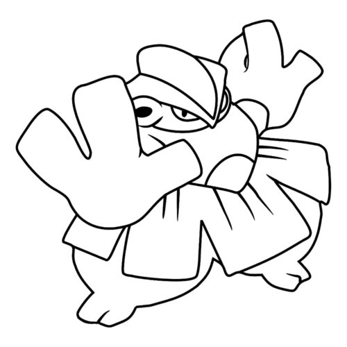 Pokemon Hariyama Easy Coloring Page