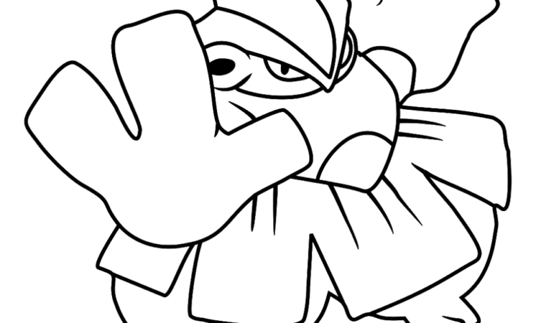 Pokemon Hariyama Easy Coloring Page