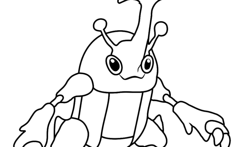 Pokemon Heracross Easy Coloring Page