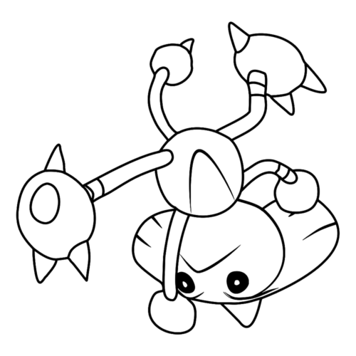 Pokemon Hitmontop Easy Coloring Page