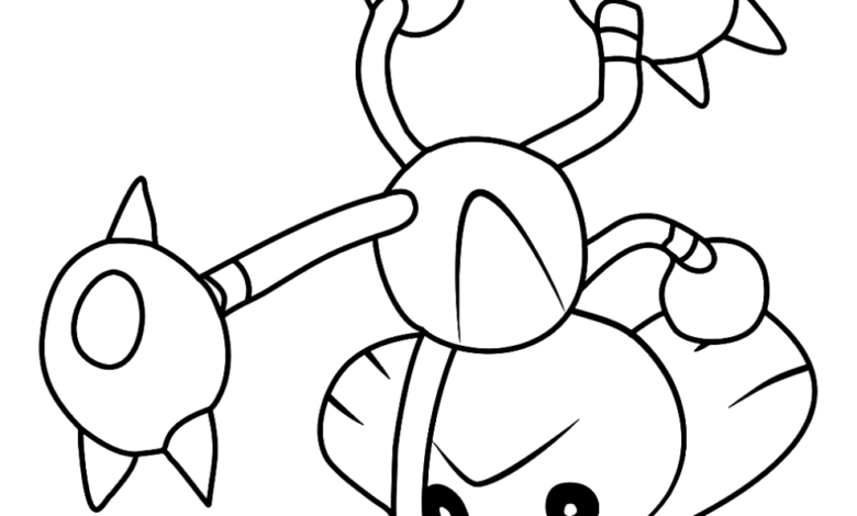 Pokemon Hitmontop Easy Coloring Page