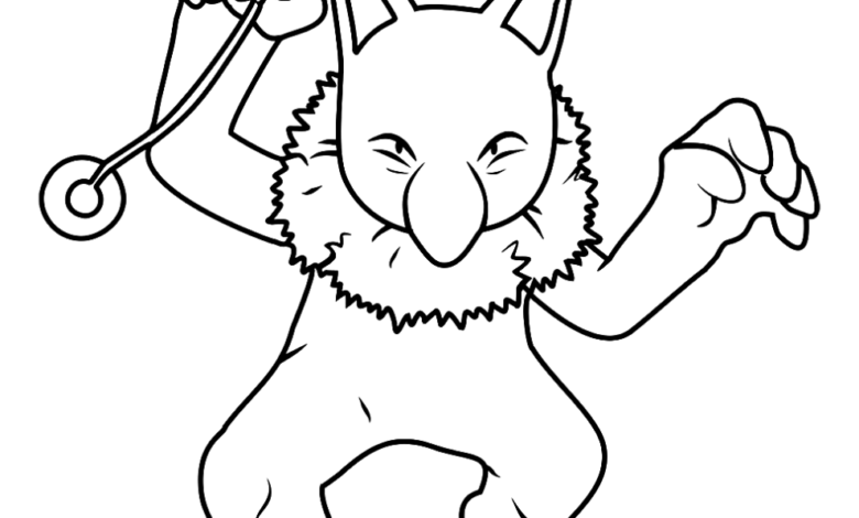 Pokemon Hypno Easy Coloring Page