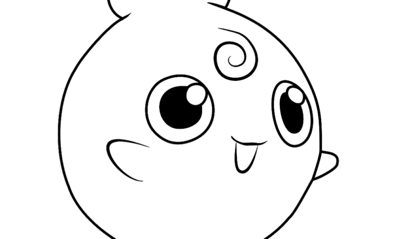 Pokemon Igglybuff Easy Coloring Page