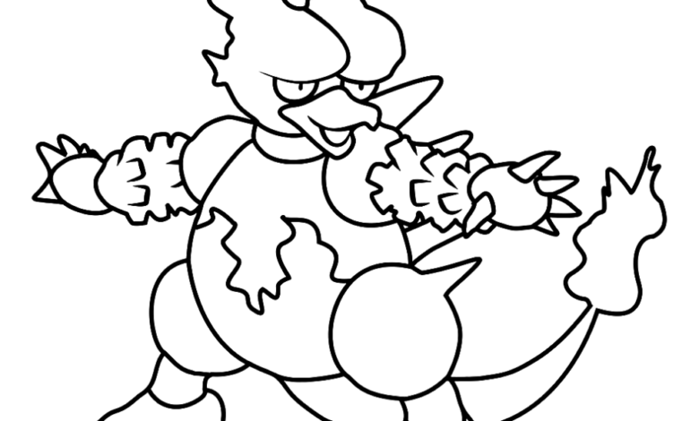 Pokemon Magmar Easy Coloring Page