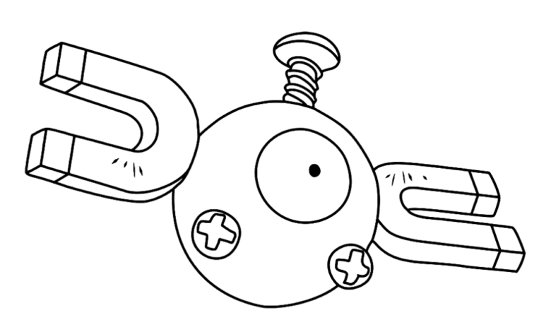 Pokemon Magnemite Easy Coloring Page
