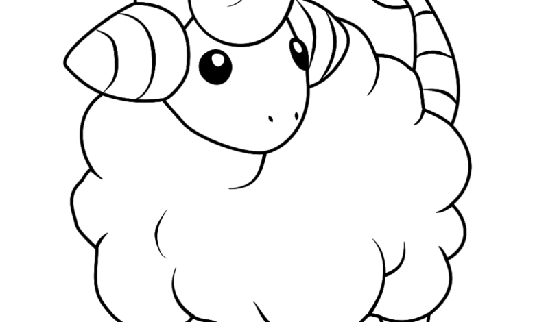 Pokemon Mareep Easy Coloring Page