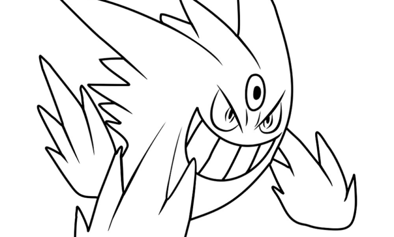 Pokemon Mega Gengar Coloring Page