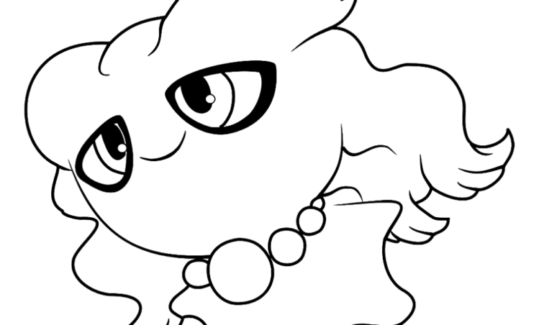 Pokemon Misdreavus Easy Coloring Page