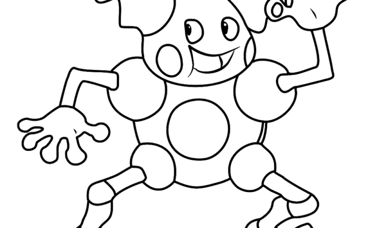 Pokemon Mister Mime Easy Coloring Page