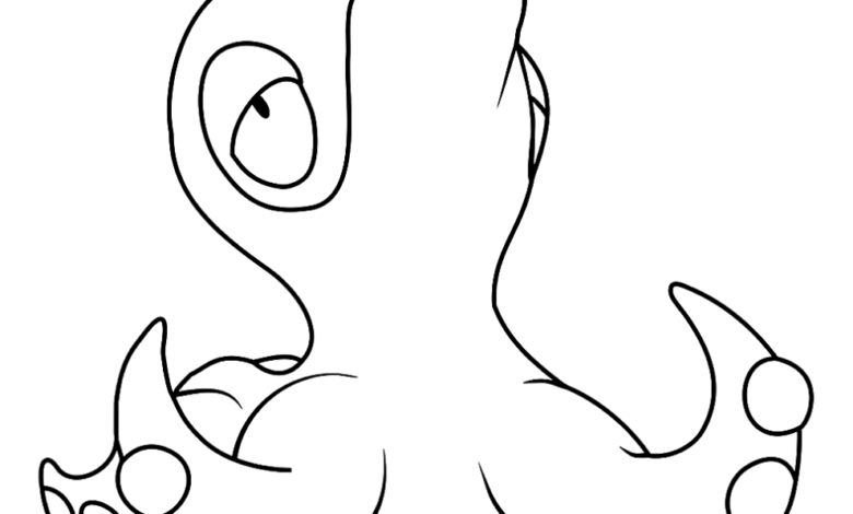 Pokemon Octillery Easy Coloring Page