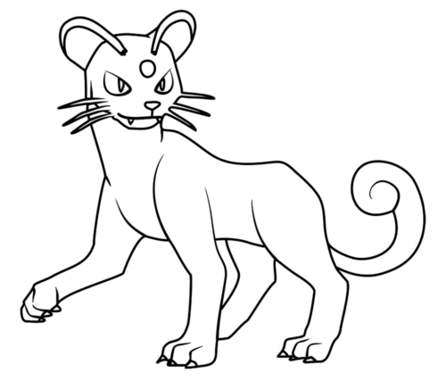 Pokemon Persian Cat Coloring Page