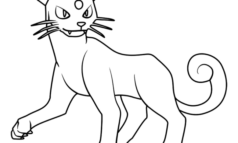 Pokemon Persian Cat Coloring Page