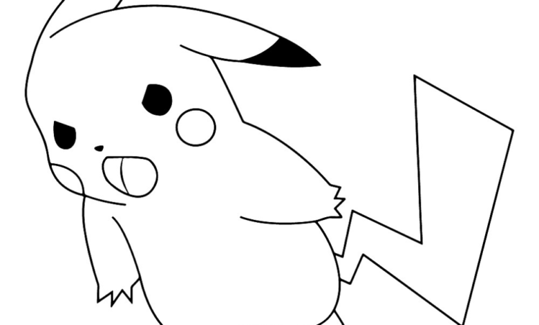 Pokemon Pikachu Attack Coloring Page