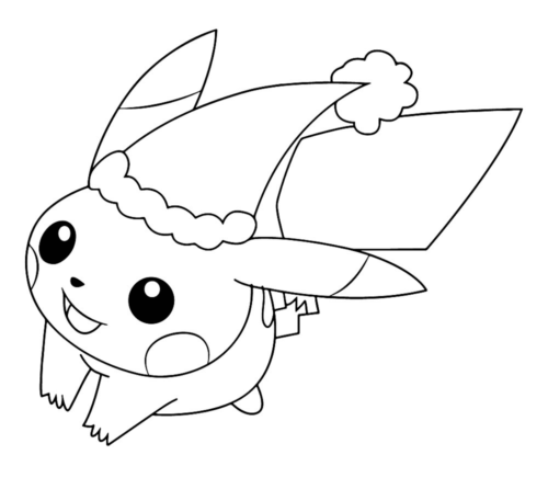 Pokemon Pikachu New Year Coloring Page