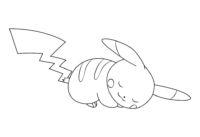 Pokemon Pikachu Sweetly Sleeping Coloring Page