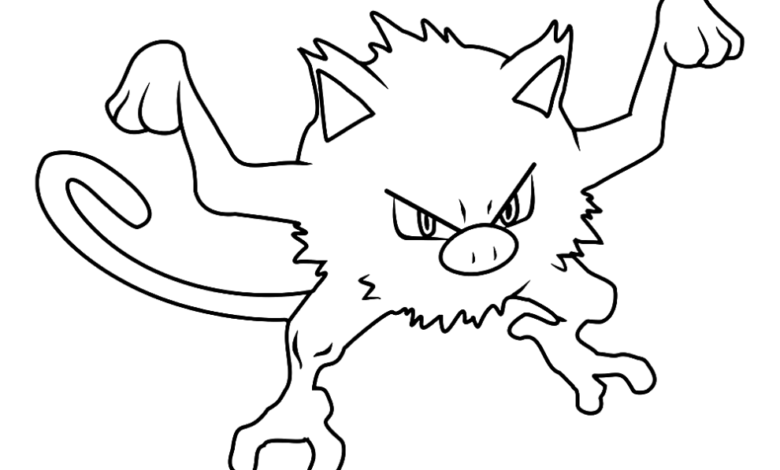 Pokemon Primeape Easy Coloring Page