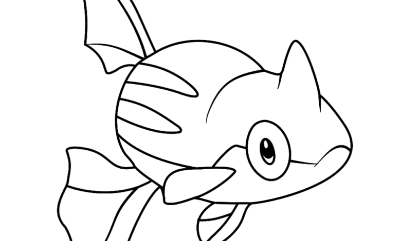 Pokemon Remoraid Easy Coloring Page