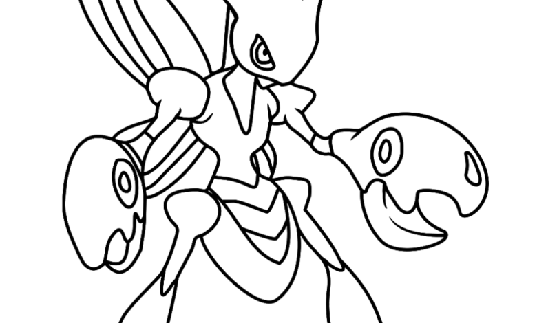 Pokemon Scizor Easy Coloring Page