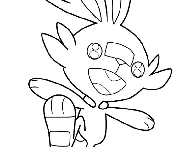 Pokemon Scorbunny Coloring Page