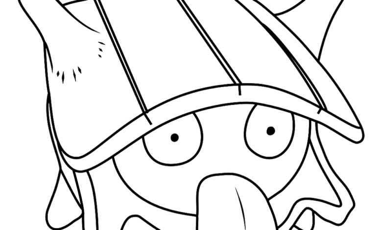 Pokemon Shelder Easy Coloring Page