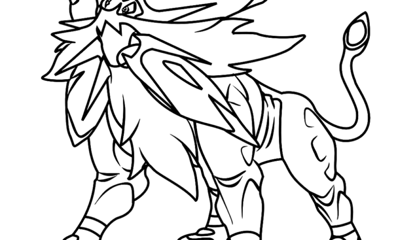 Pokemon Solgaleo Easy Coloring Page