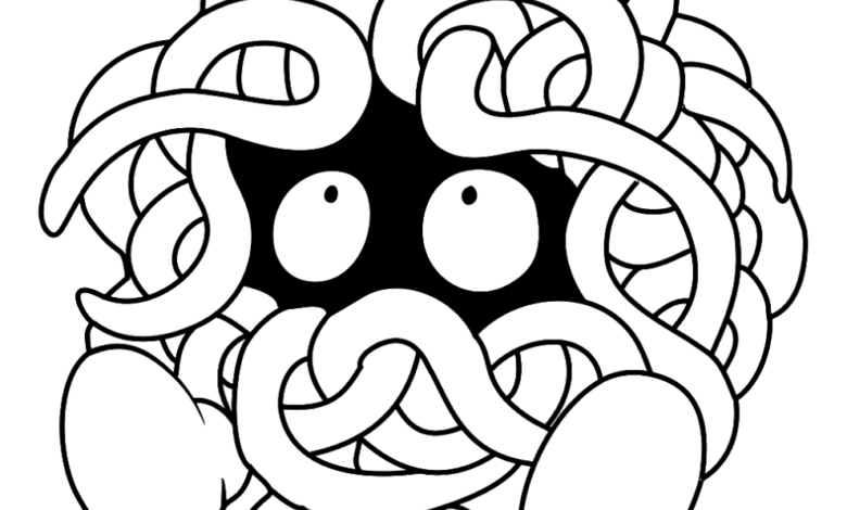 Pokemon Tangela Easy Coloring Page