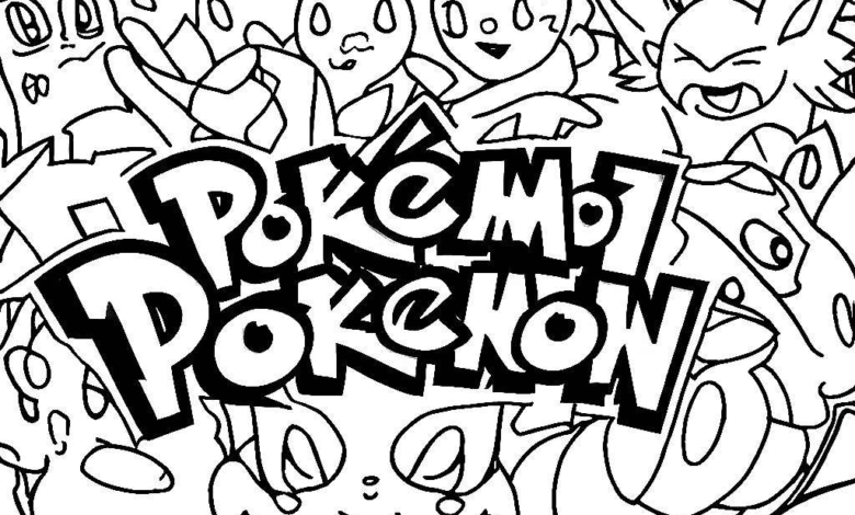 Pokemon Text Logo Coloring Page