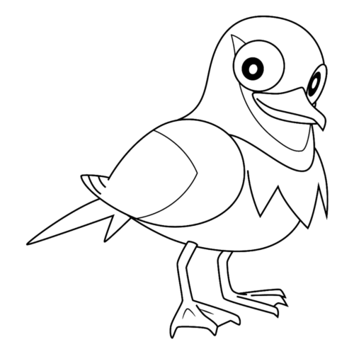 Pokemon Wattrel Easy Coloring Page