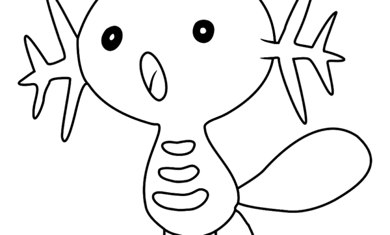 Pokemon Wooper Easy Coloring Page