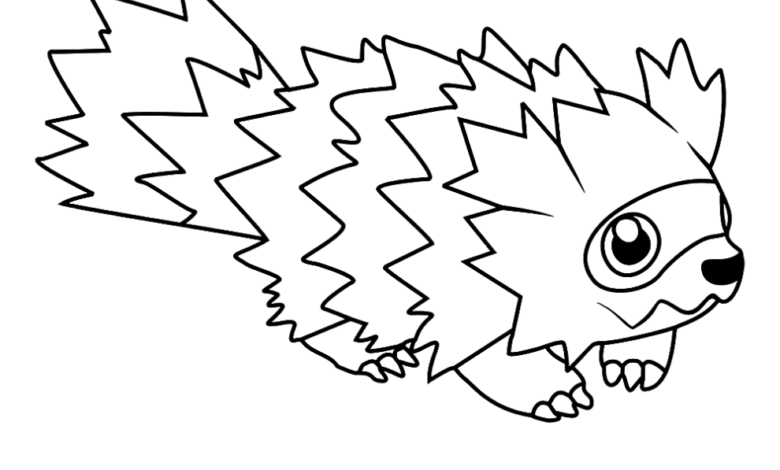 Pokemon Zigzagoon Easy Coloring Page