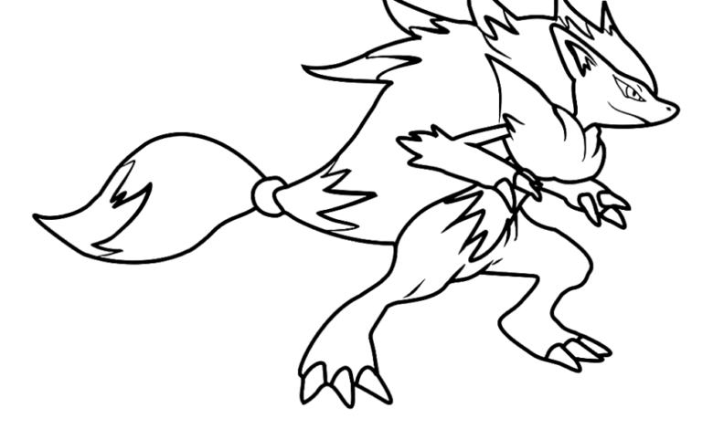 Pokemon Zoroark Easy Coloring Page