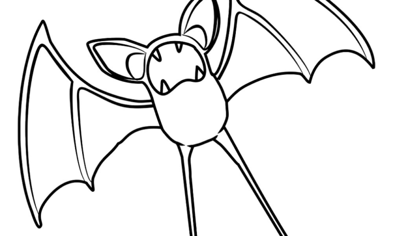 Pokemon Zubat Attack Coloring Page