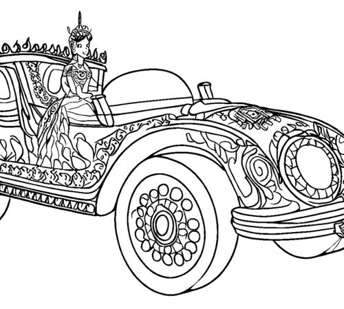 Princess Car Coloring Page