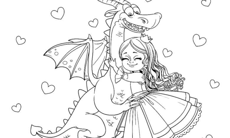 Princess Dragon Coloring Page