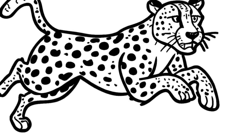 Running Cheetah Coloring Page