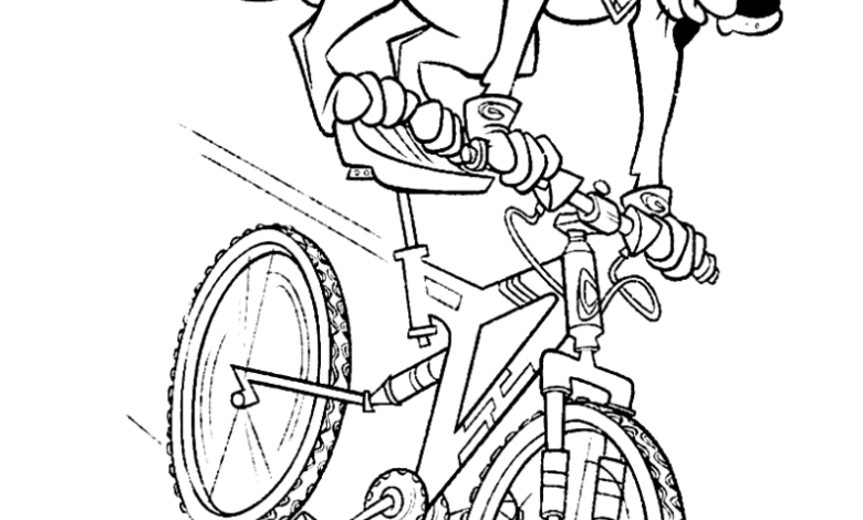 Scooby Doo Bike Easy Coloring Page