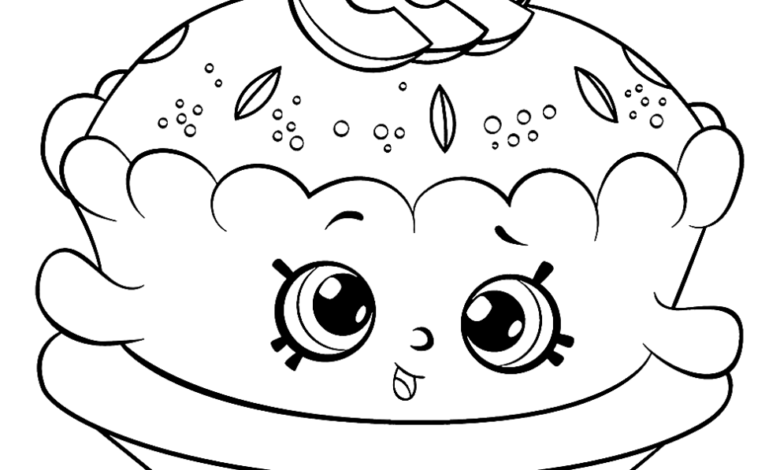 Shopkins Apple Pie Coloring Page