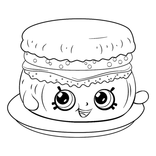 Shopkins Barbie Breakfast Muffin Coloring Page