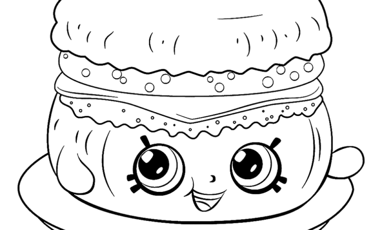 Shopkins Barbie Breakfast Muffin Coloring Page