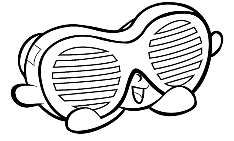 Shopkins Party Glasses Coloring Page