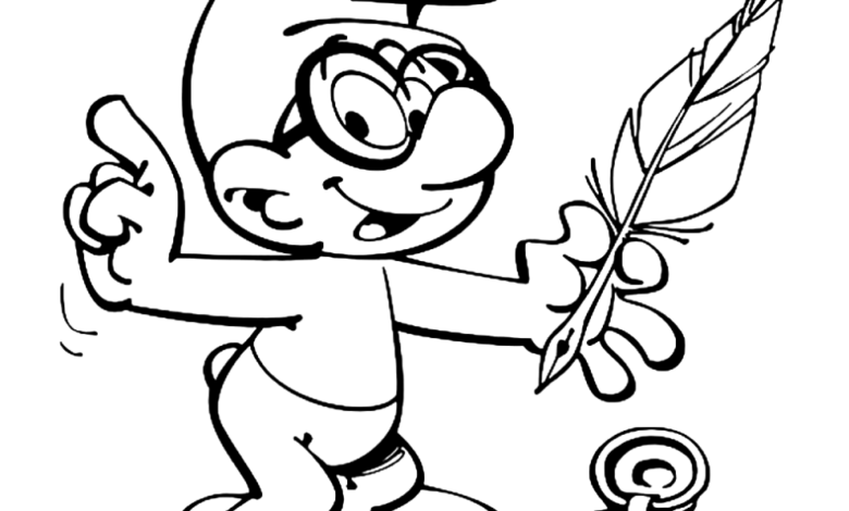 Smurfs Brainy Smurf Coloring Page