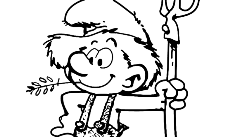 Smurfs Farmer Smurf Coloring Page