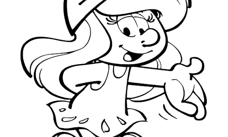 Smurfs Smurfette Coloring Page