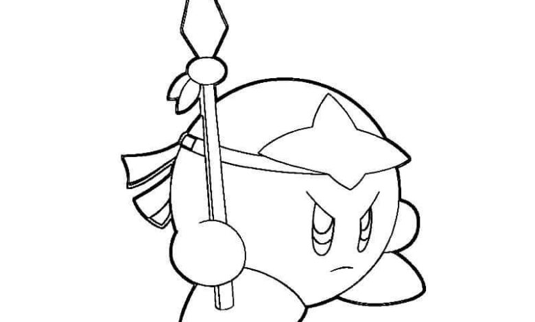 Spear Kirby Coloring Page