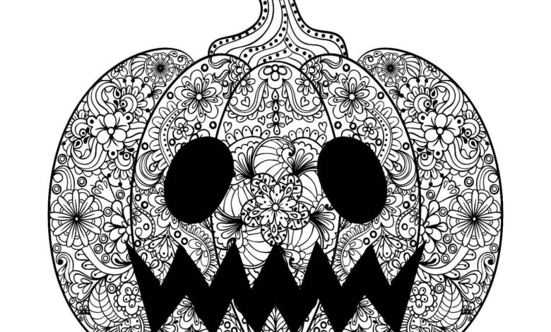 Spooky Mandala Coloring Page