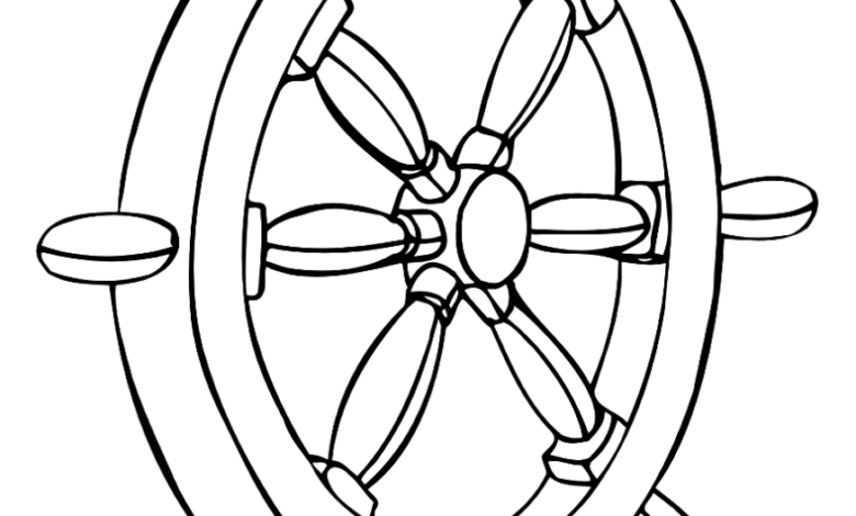 Steering Wheel Easy Coloring Page