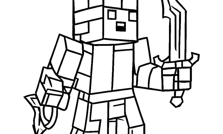Sword Minecraft Coloring Page
